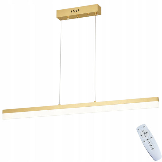 Modernus pakabinamas lubinis LED šviestuvas su pulteliu, auksinis, 23 W, 80 cm