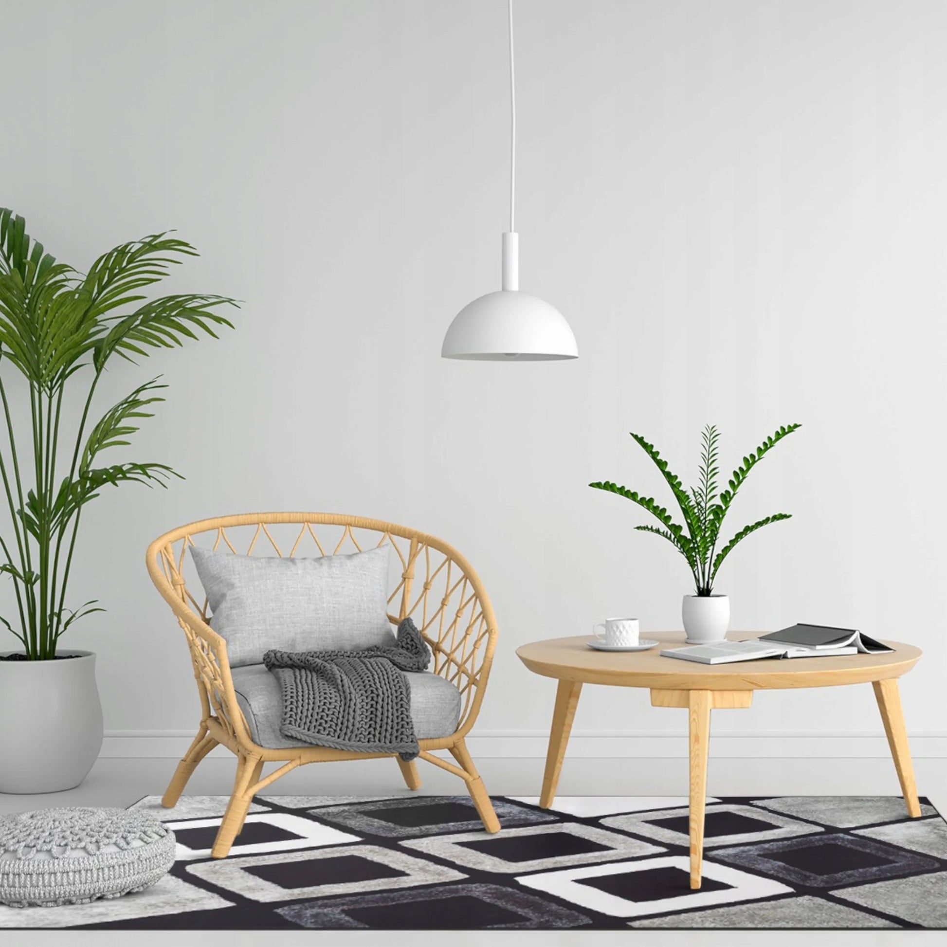 Modernus smėlio spalvos kilimas 200x300, neslystantis, svetainei ir miegamajam