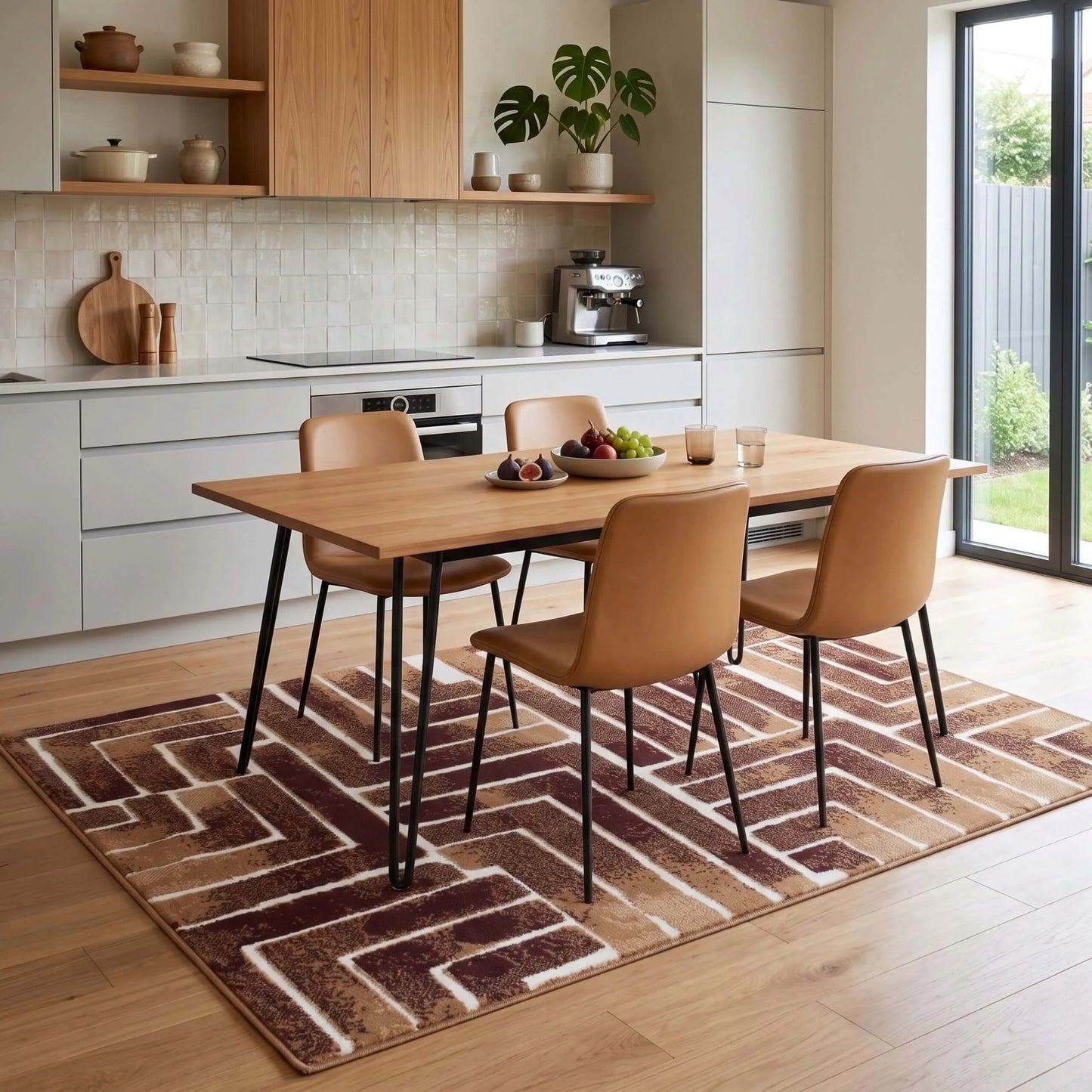Modernus svetainės ir virtuvės kilimas 100x150 cm – stilingas „Loft“ dizainas, minkštas ir jaukus