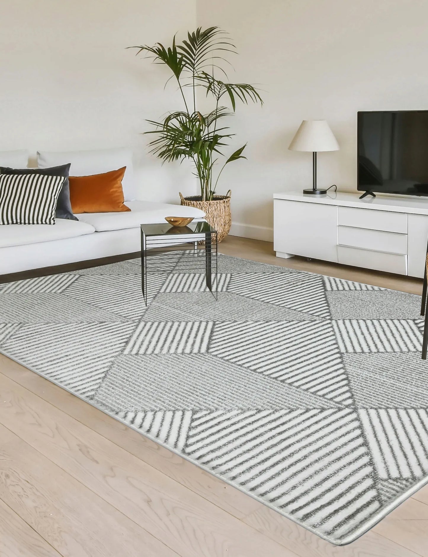 Modernus svetainės kilimas 120x170cm pilkas Glamour minkštas madingas žvilgantis