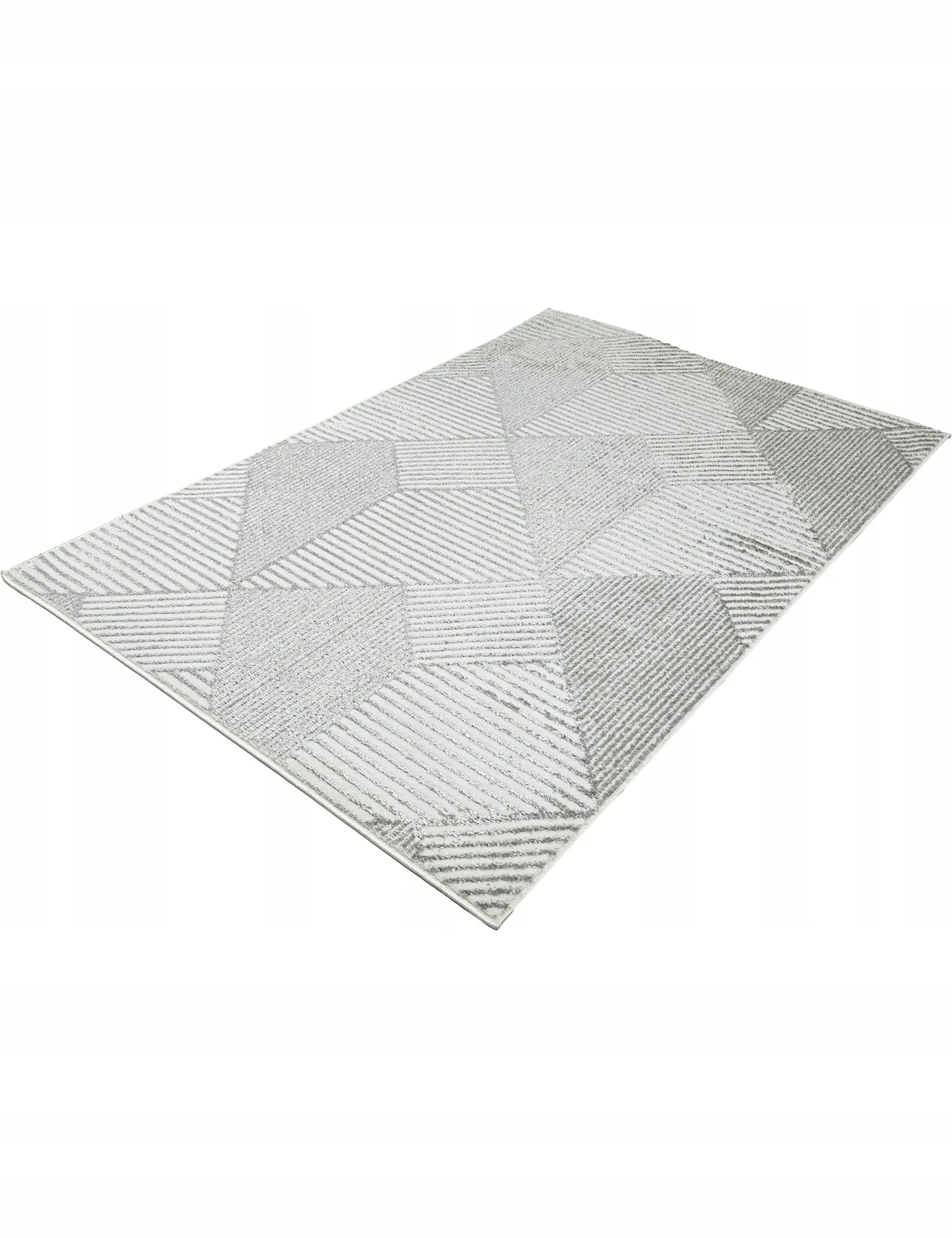 Modernus svetainės kilimas 120x170cm pilkas Glamour minkštas madingas žvilgantis