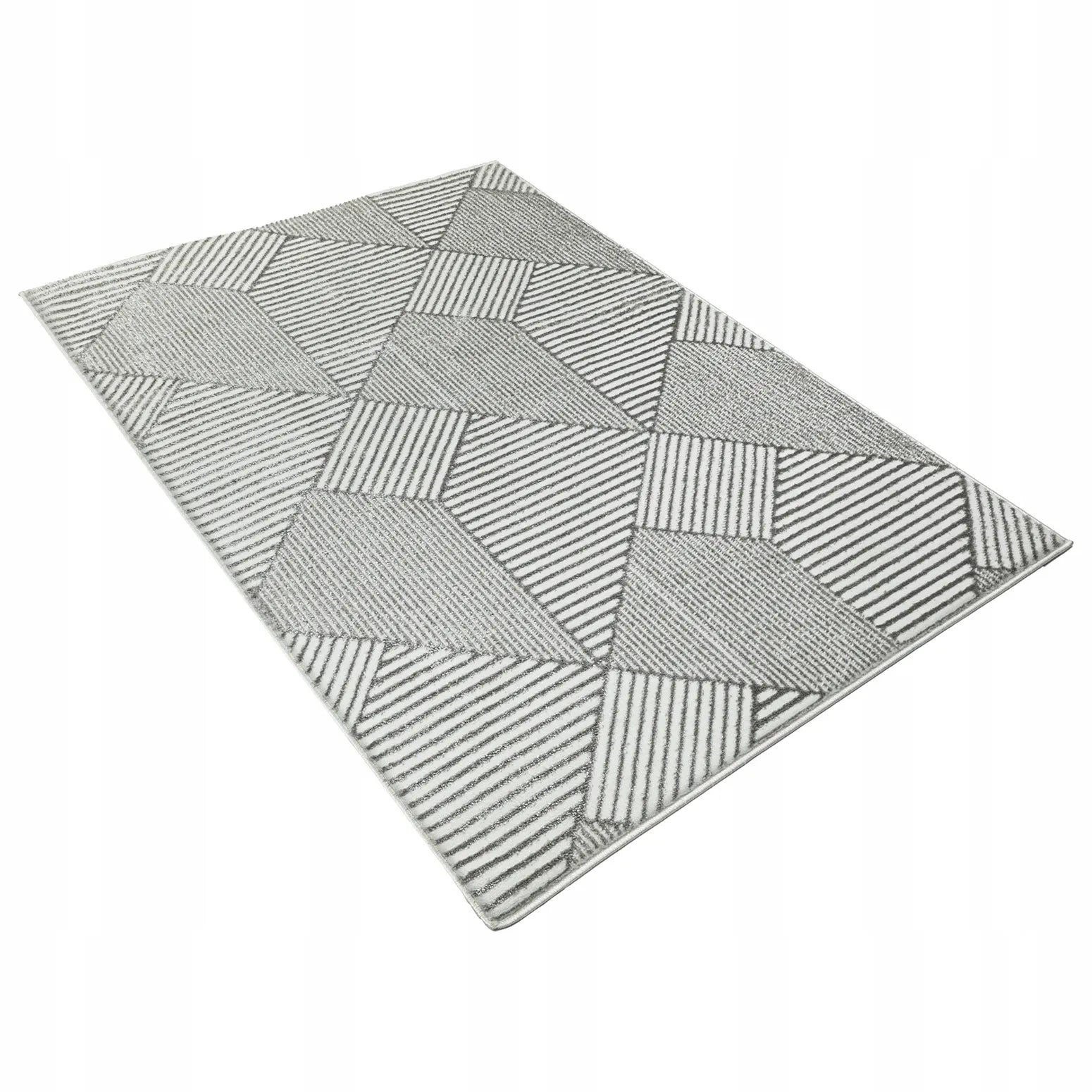 Modernus svetainės kilimas 120x170cm pilkas Glamour minkštas madingas žvilgantis