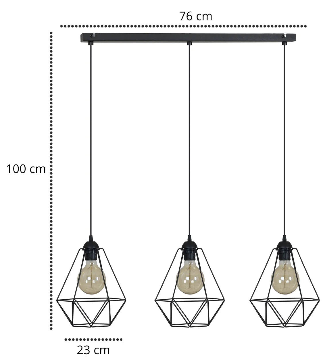 Modernus trijų šviesos šaltinių pakabinamas loft stiliaus lubinis šviestuvas virš stalo „Light Home“ FUSION 1545/3