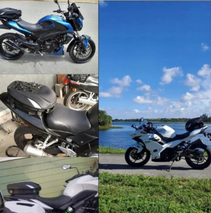 Motociklo kuprinė 2in1 šalmo krepšys ant sėdynės vandeniui atsparus