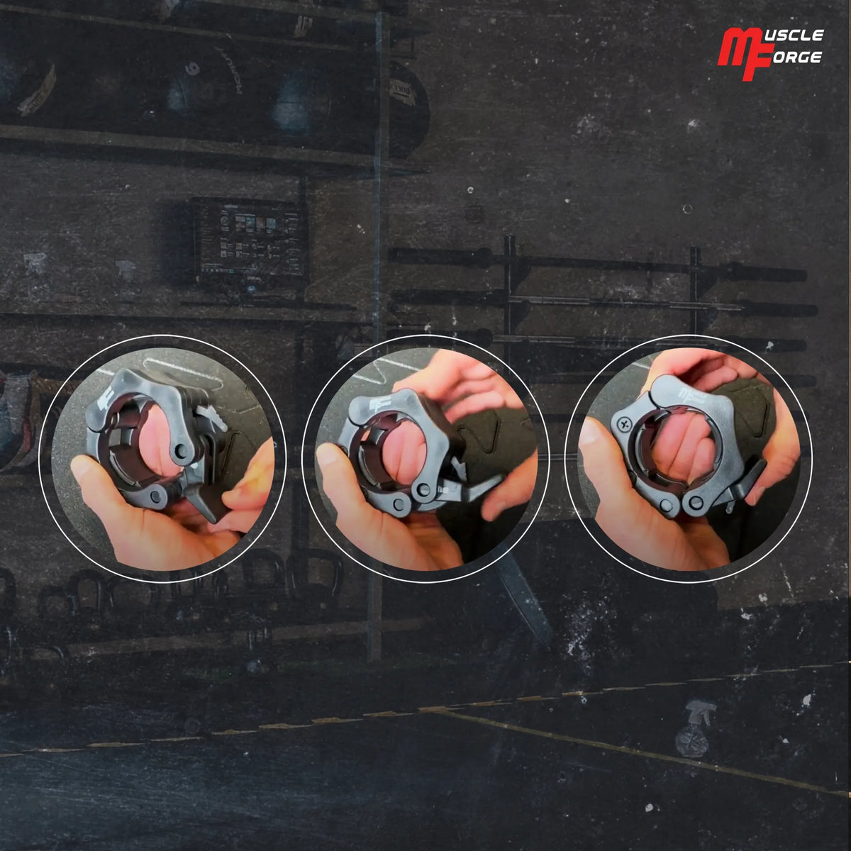 MuscleForge 50 mm olimpiniai fiksatoriai štangai, 2 vnt.