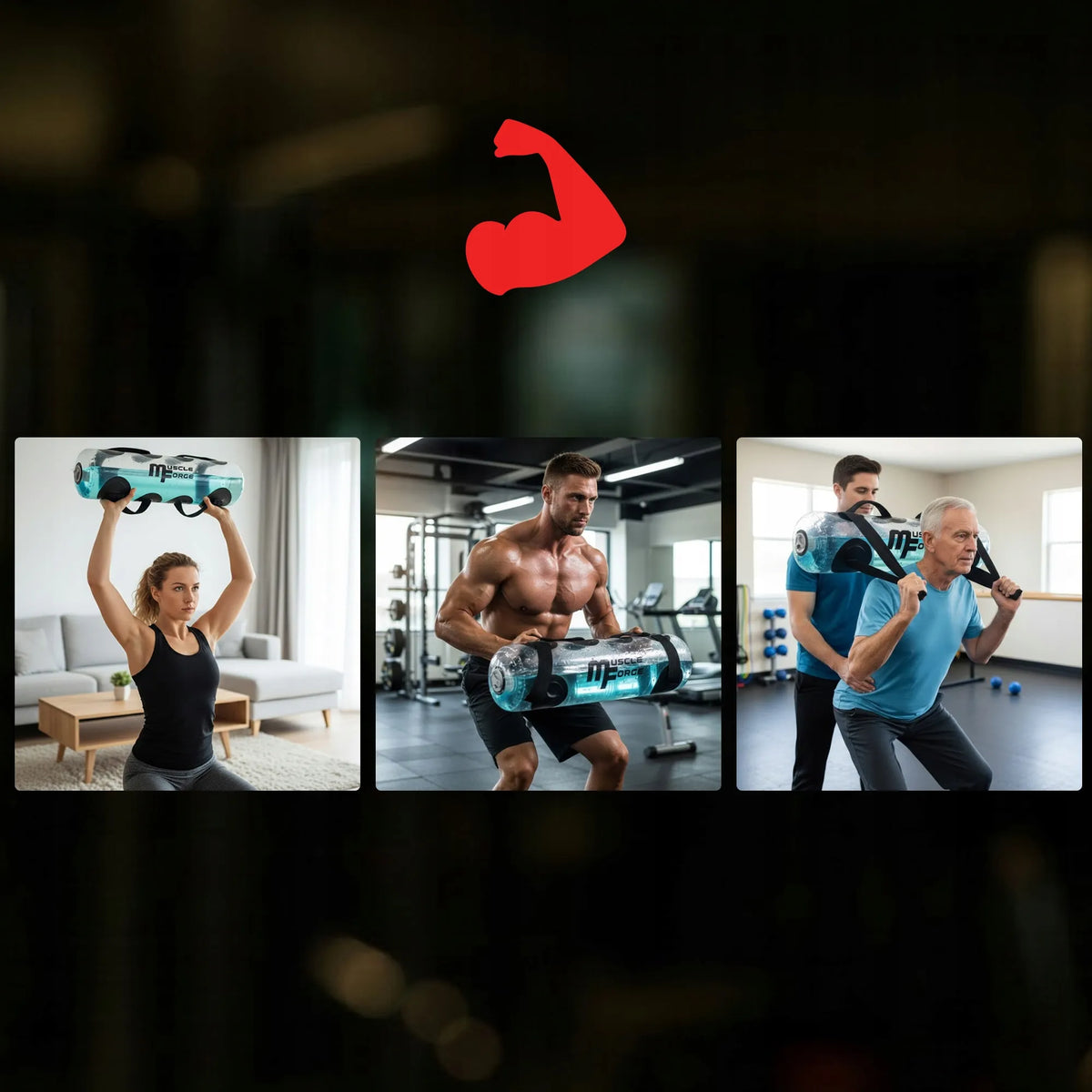 MuscleForge AQUA BAG vandens treniruočių maišas 25 kg