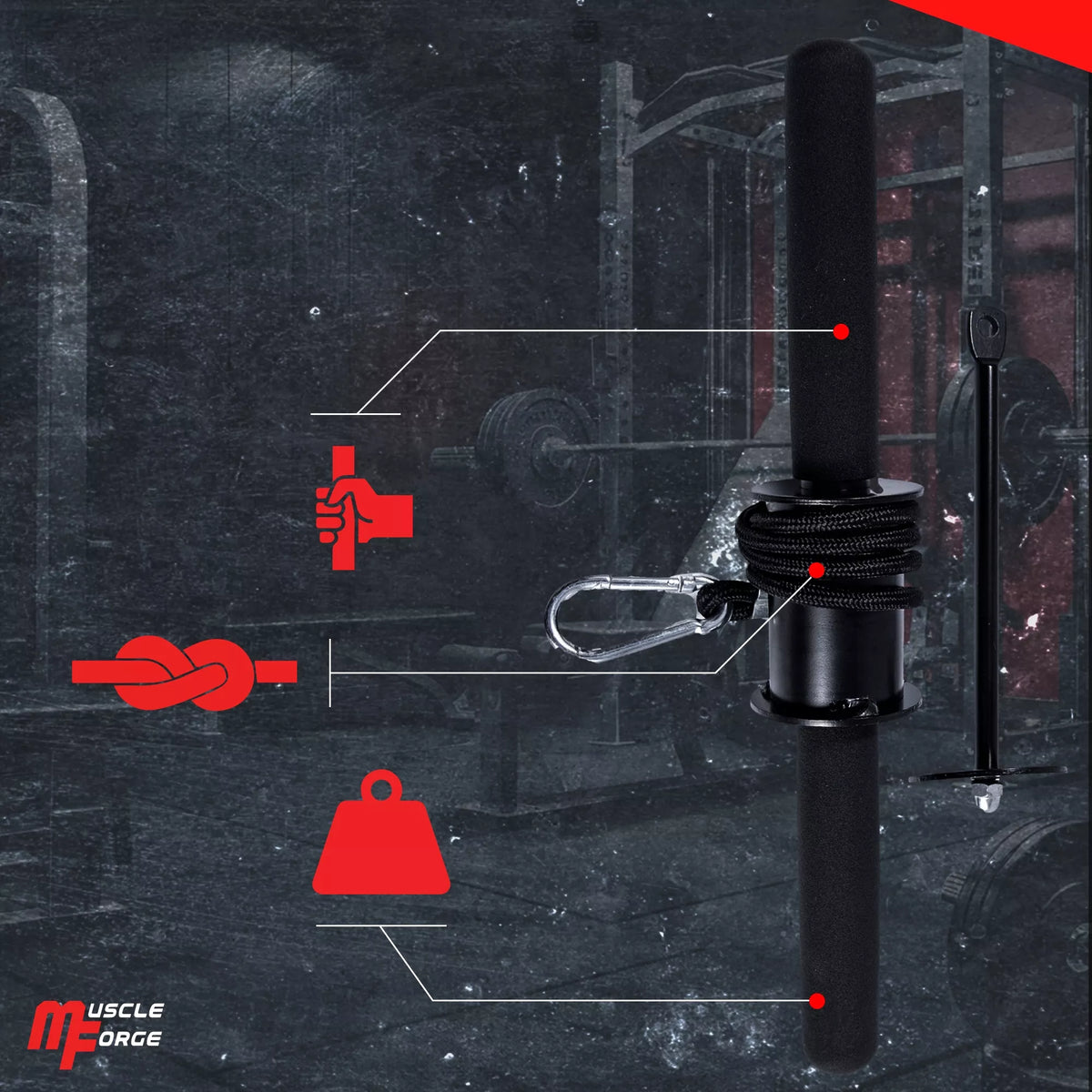 MuscleForge dilbio treniruoklis (Wrist Roller)