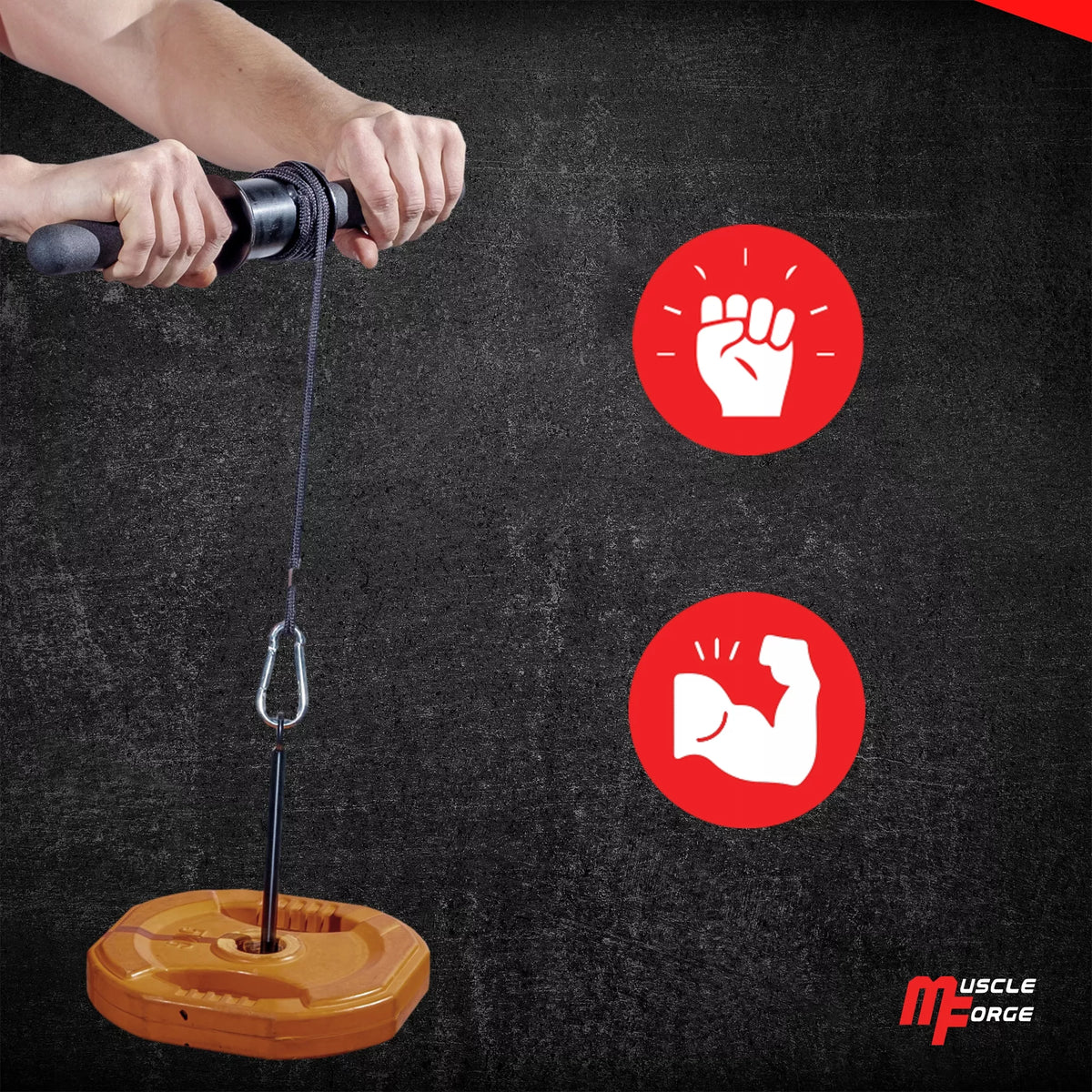 MuscleForge dilbio treniruoklis (Wrist Roller)