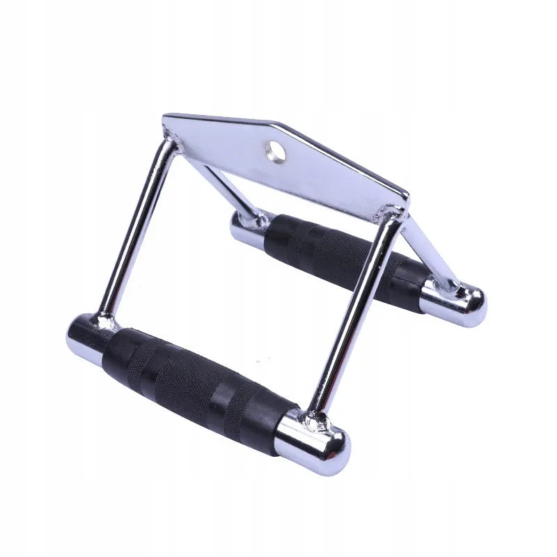 MuscleForge Double D-handle nugaros traukos rankena, dviguba siaura, gumuota