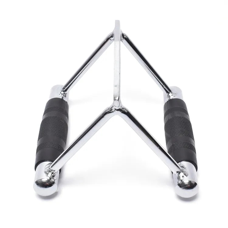 MuscleForge Double D-handle nugaros traukos rankena, dviguba siaura, gumuota