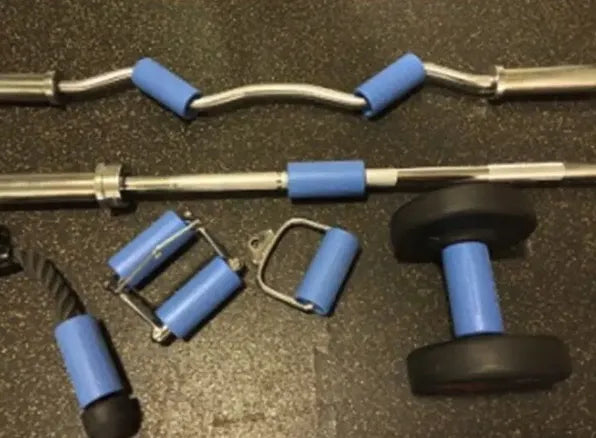 MuscleForge FAT GRIPS antgaliai štangoms ir hanteliams, 2 vnt., mėlyni