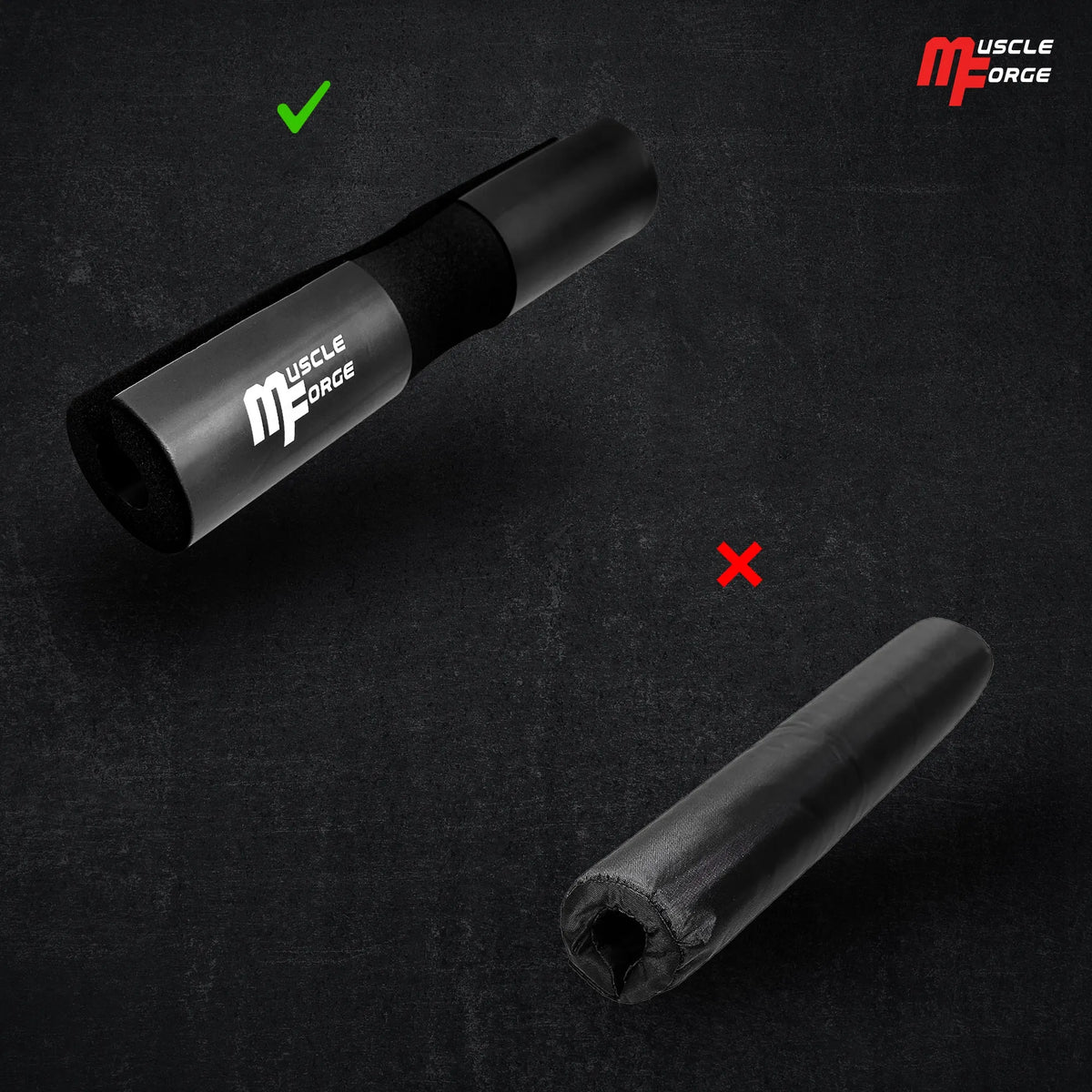 MuscleForge® raudona apsauga štangos grifui, paminkštinimas sprandui ir klubams