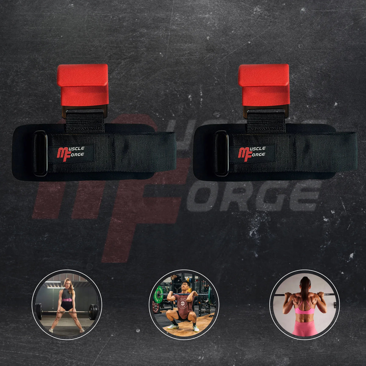 MuscleForge treniruočių kabliai riešams svorių kilnojimui ir traukos pratimams plieniniai