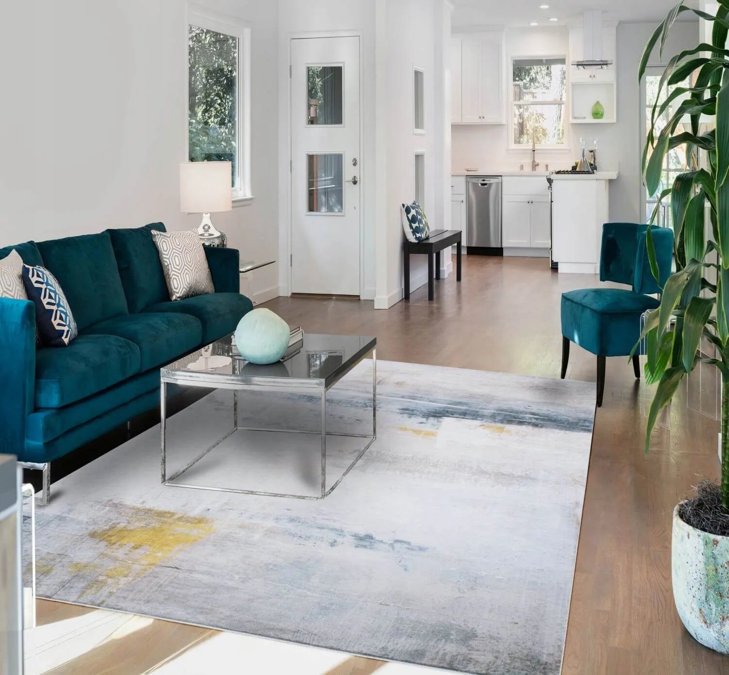NESLIDUS KILIMAS SVETAINĖS KAMBARIUI MODERNUS LOFT STILIUS 60X100 CM