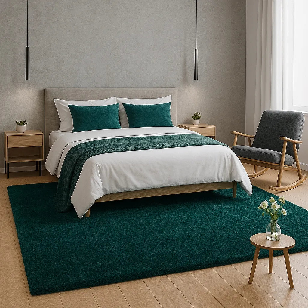 NESLYSTANTIS KILIMAS CAMEL SHAGGY VIENASPALVIS BUTELIO ŽALUMO - 80 x 150