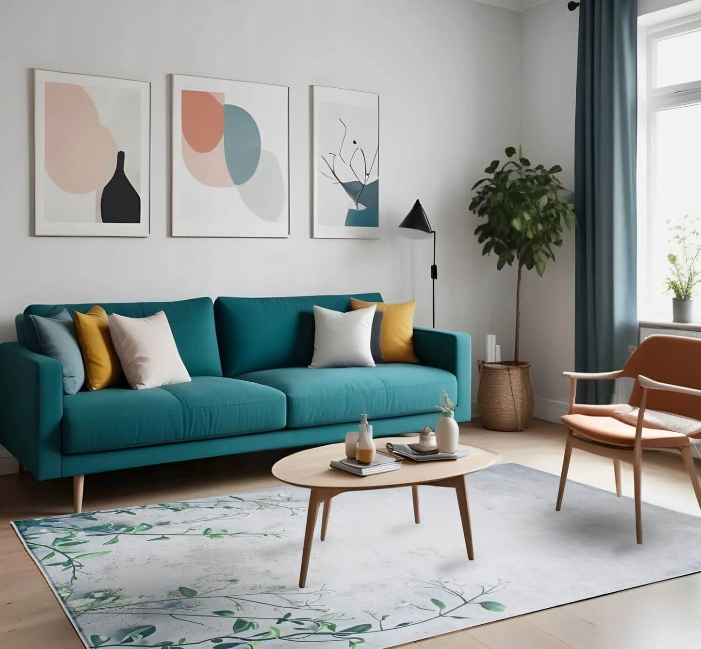 Neslystantis kilimas svetainei ir kambariui madingas modernus Loft 60x100 cm