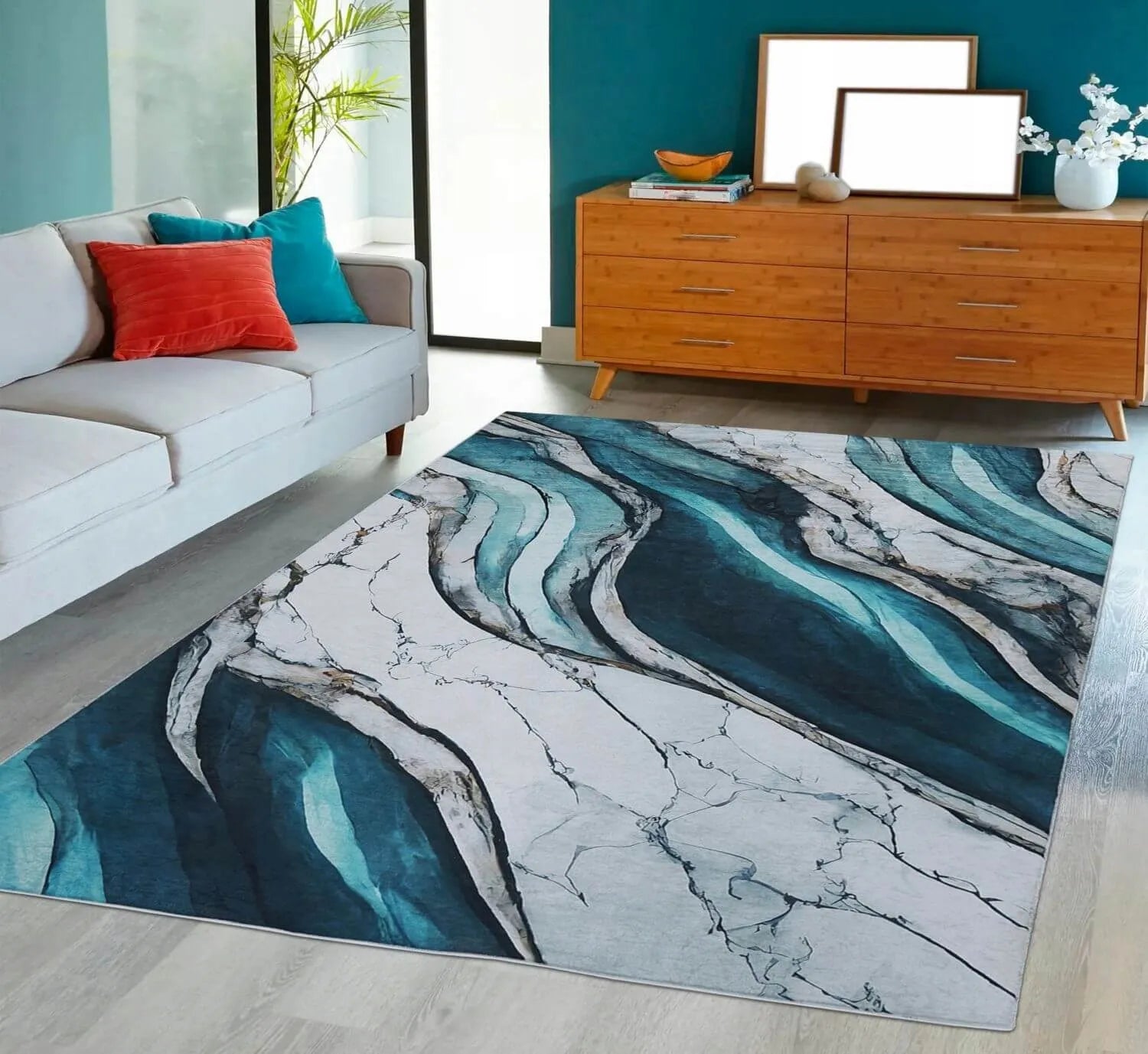 Neslystantis modernus lofto stiliaus kilimas svetainei ir kambariui 60x100 cm
