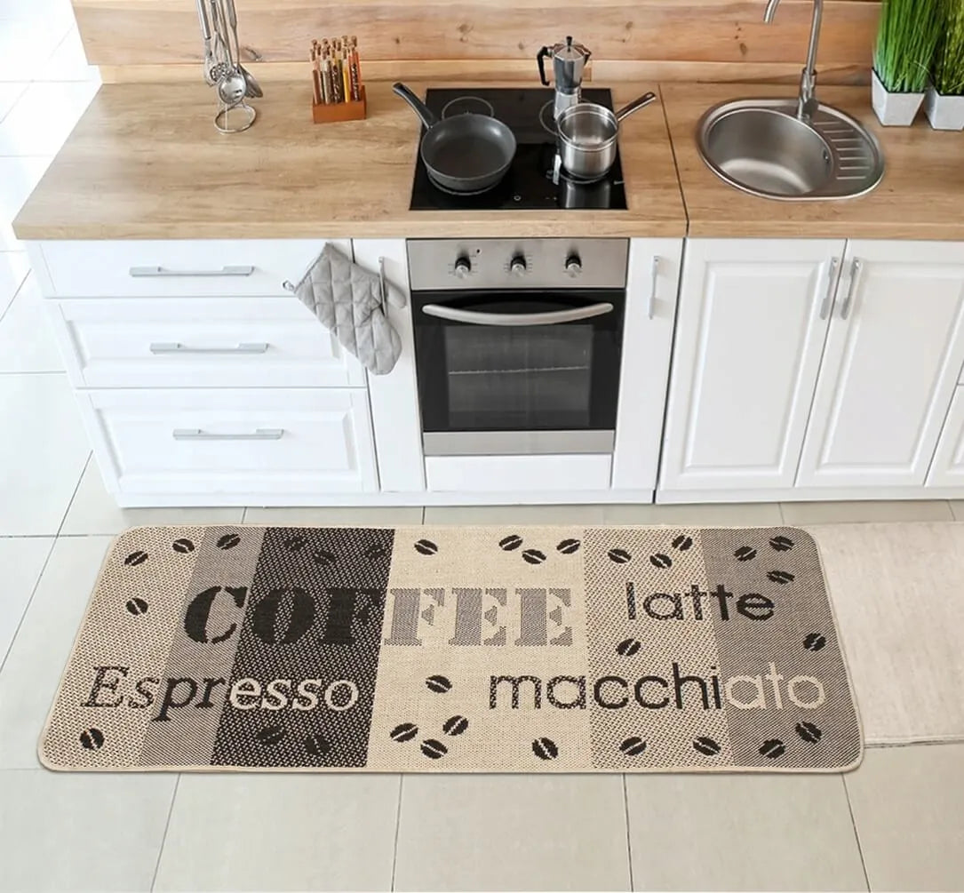 Neslystantis virtuvinis kilimas Eureka Home 67x140 cm, smėlio spalvos