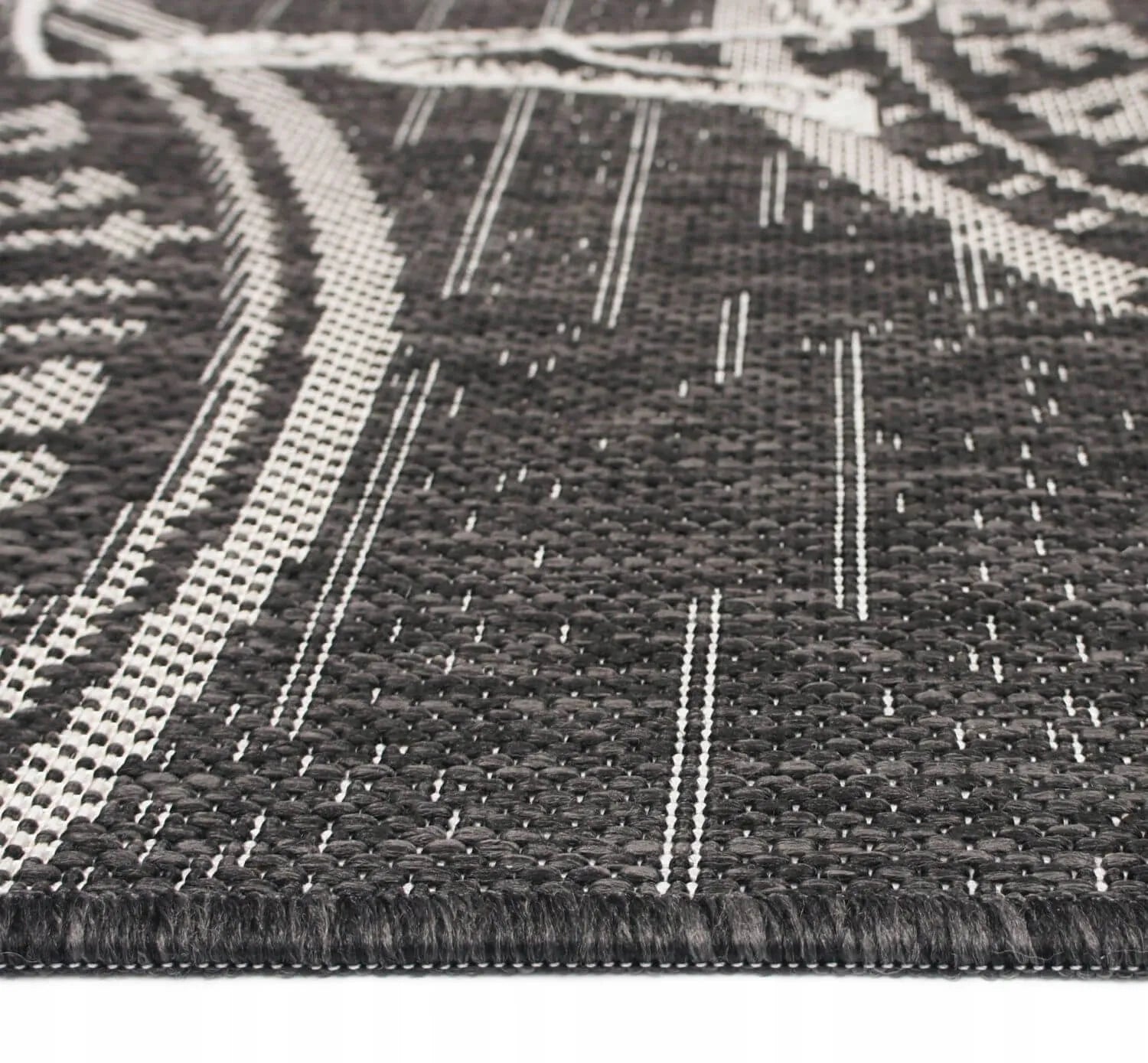 Neslystantis virtuvinis kilimėlis Eureka Home, virvinis takelis, 67x140 cm, juodas