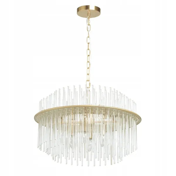 Pakabinamas kristalinis auksinis lubinis šviestuvas „Glamour“ 6 × E14 „TOOLIGHT“