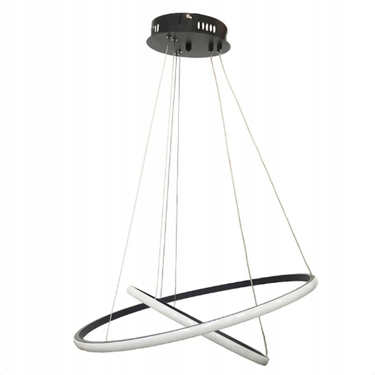 Pakabinamas lubinis LED šviestuvas „Mikka“ su nuotolinio valdymo pulteliu, juodas, 60 cm, keičiama šviesos spalva