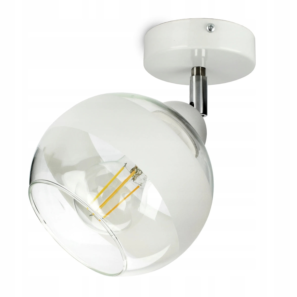 Pakabinamas lubinis šviestuvas, baltas stiklinis rutulys White Belt EG1 LED E27