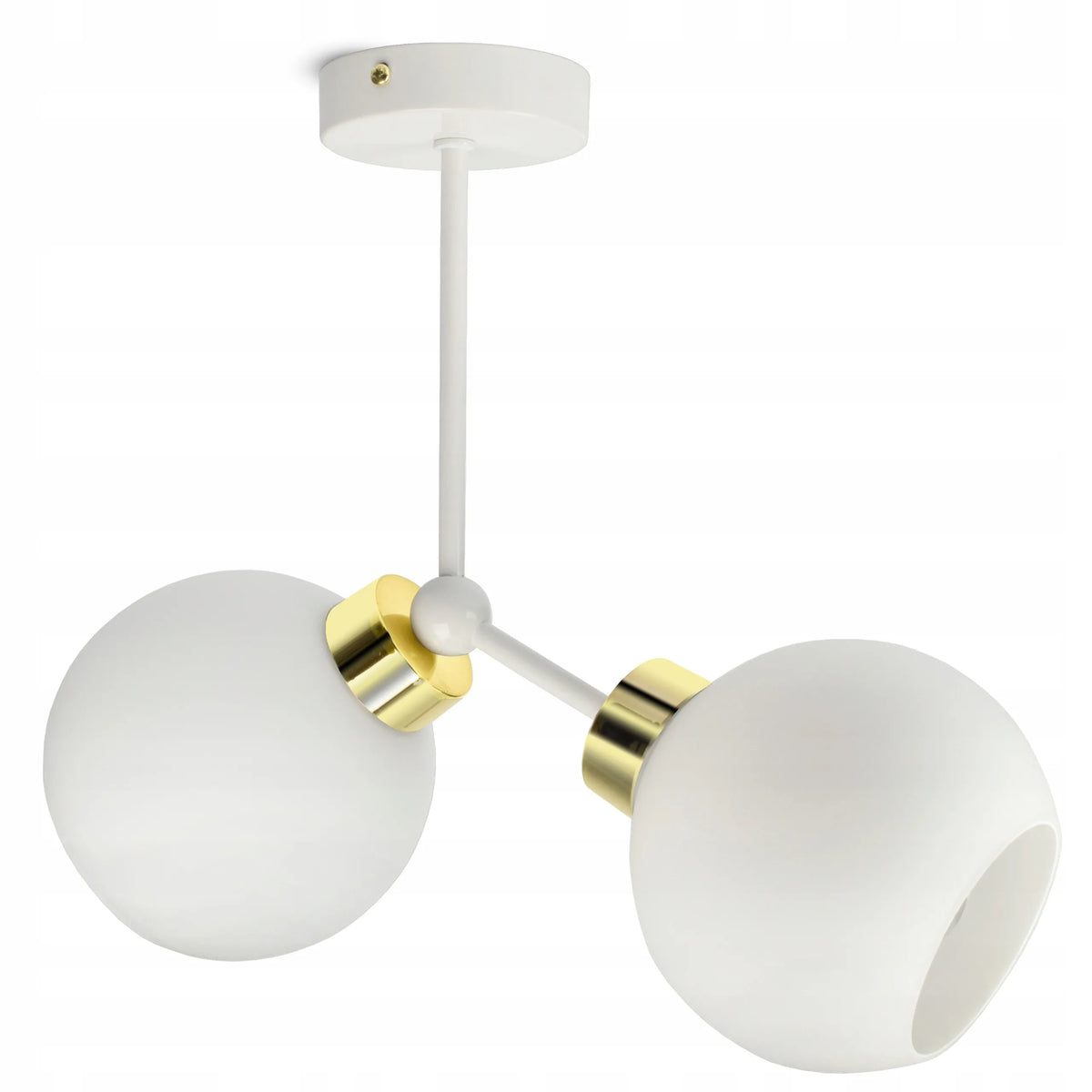 Pakabinamas lubinis šviestuvas, baltos stiklinės sferos White Glass D2 LED E27
