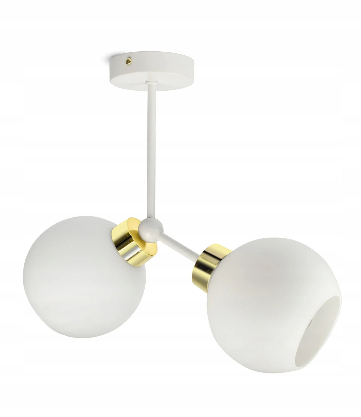 Pakabinamas lubinis šviestuvas, baltos stiklinės sferos White Glass D2 LED E27