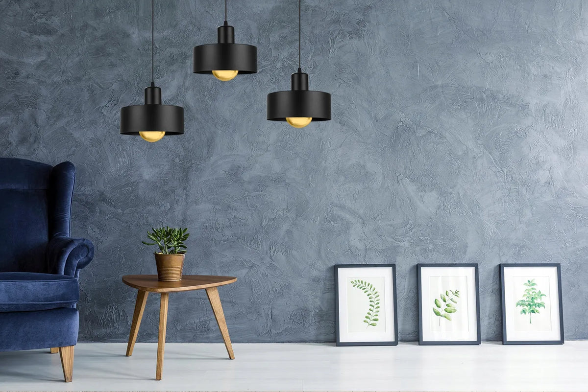 PAKABINAMAS LUBINIS ŠVIESTUVAS „BARCELONA“ TRIJŲ ŠVIESOS ŠALTINIŲ, LOFT, GLAMOUR, JUODAS / BALTAS