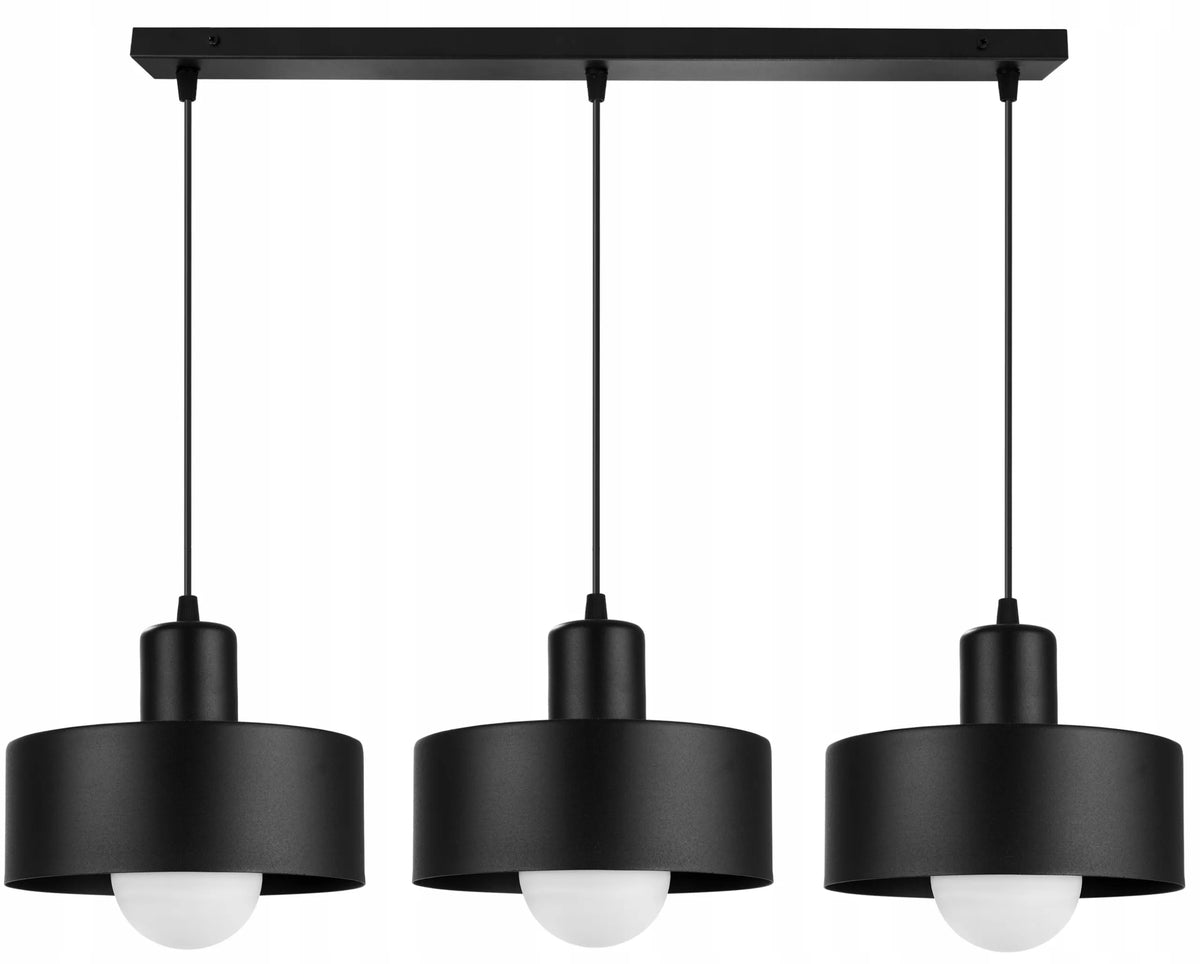 PAKABINAMAS LUBINIS ŠVIESTUVAS „BARCELONA“ TRIJŲ ŠVIESOS ŠALTINIŲ, LOFT, GLAMOUR, JUODAS / BALTAS