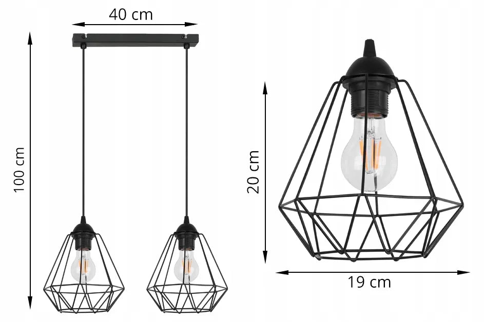 Pakabinamas lubinis šviestuvas „DIAMENT LOFT EDISON LED“
