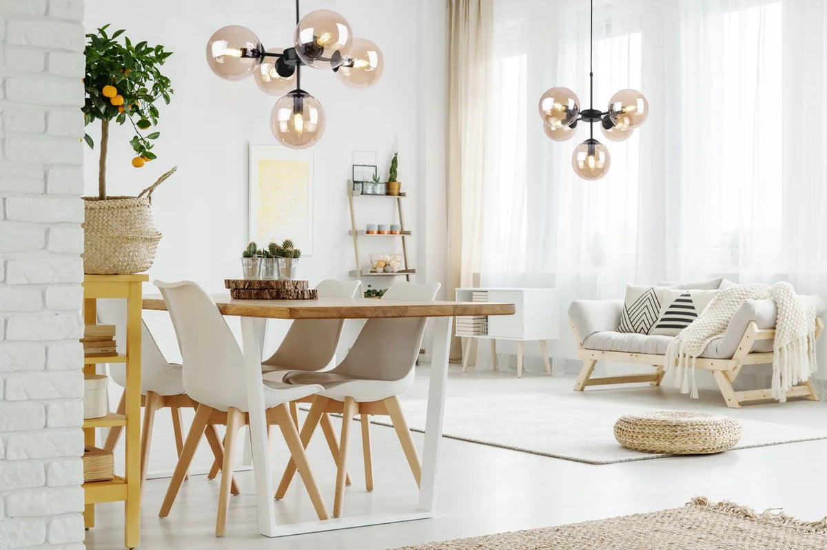 Pakabinamas lubinis šviestuvas IMPERIA juodas glamour loft su stikliniais rutuliais svetainei