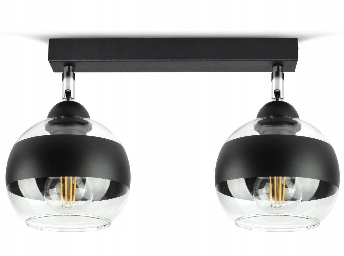 Pakabinamas lubinis šviestuvas, juodas, stikliniai rutuliai Black Belt BG2 LED E27