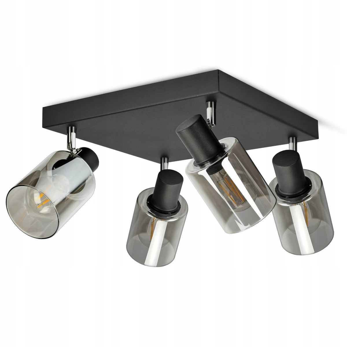 Pakabinamas lubinis šviestuvas, juodas stiklinis „Glass Tube“ 535-AG4 LED E27