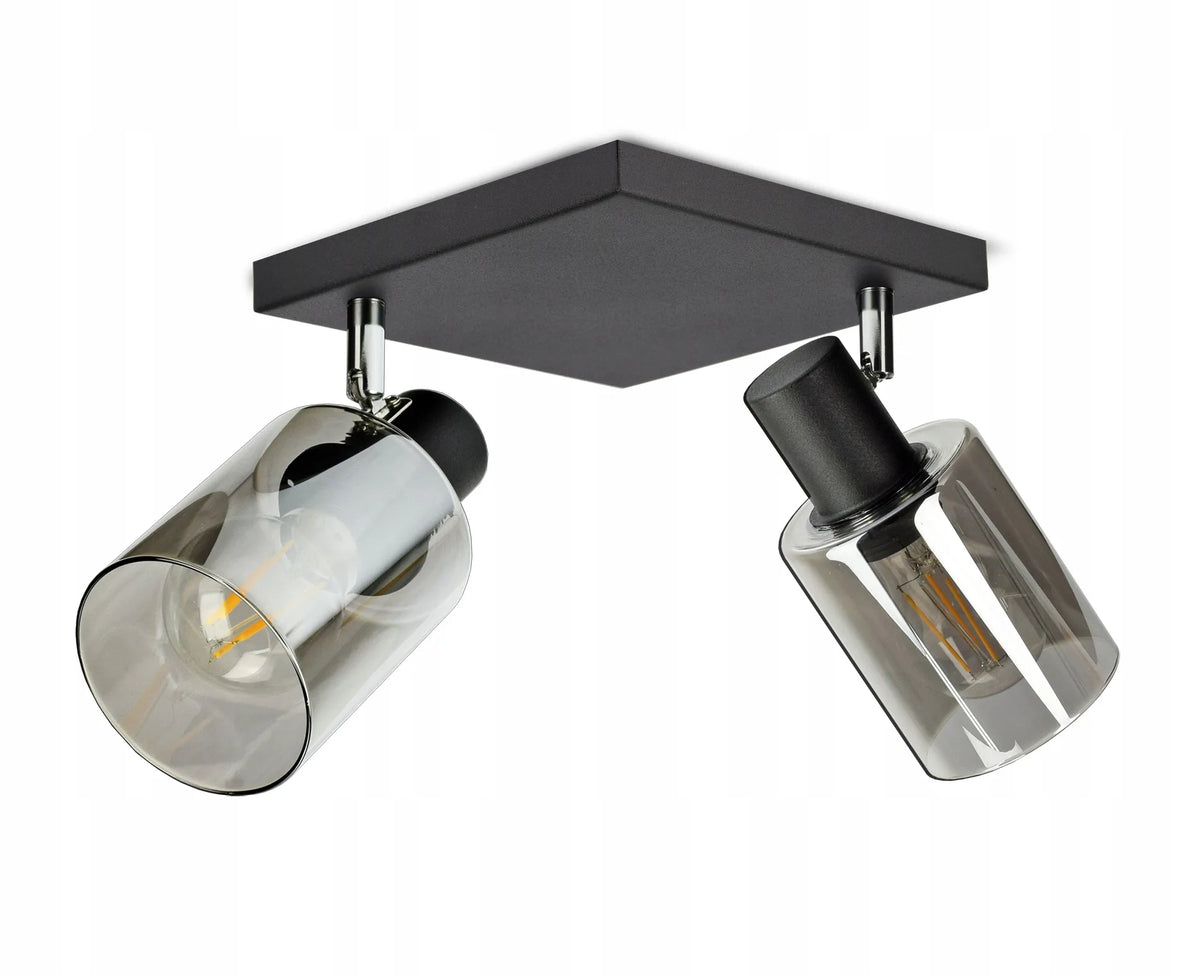 Pakabinamas lubinis šviestuvas, juodas stiklinis šviestuvas „Glass Tube“ 535-AG2 LED E27