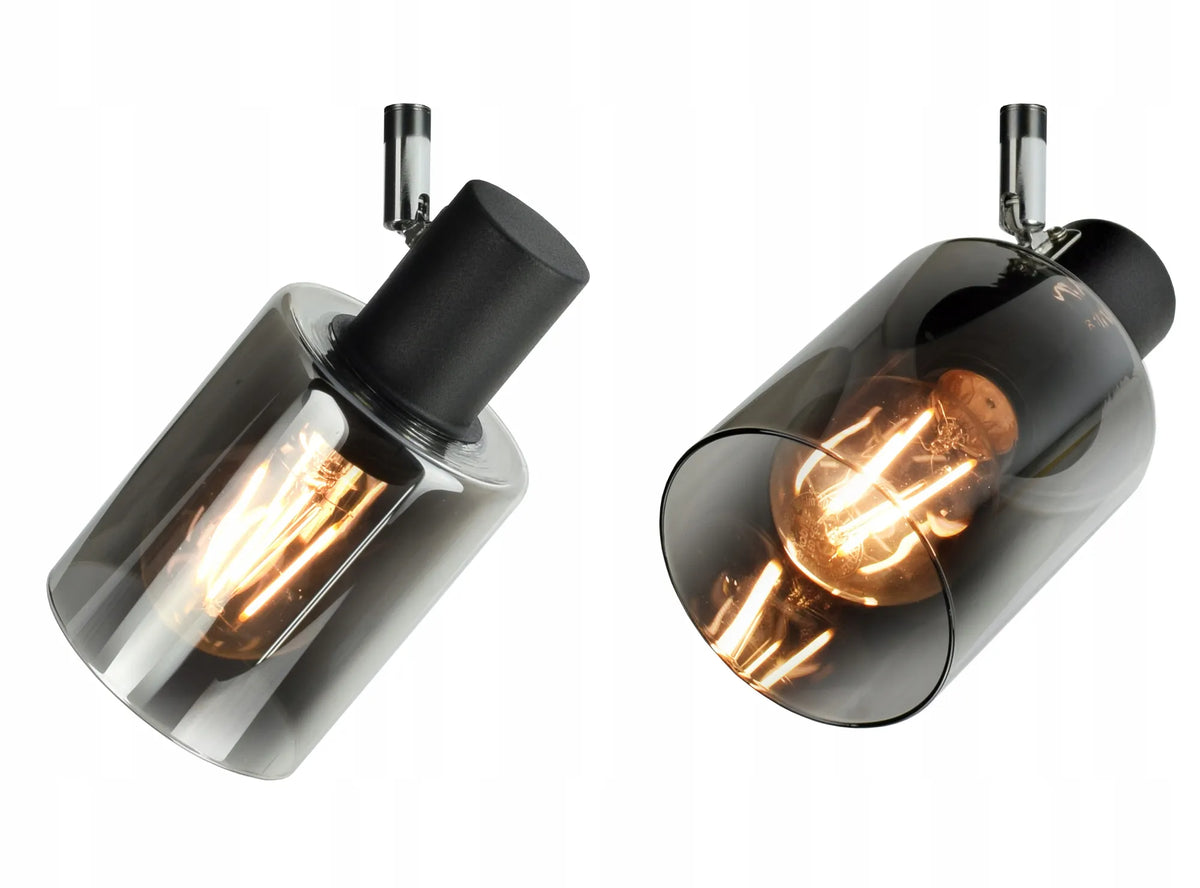 Pakabinamas lubinis šviestuvas, juodas stiklinis šviestuvas „Glass Tube“ 535-AG2 LED E27