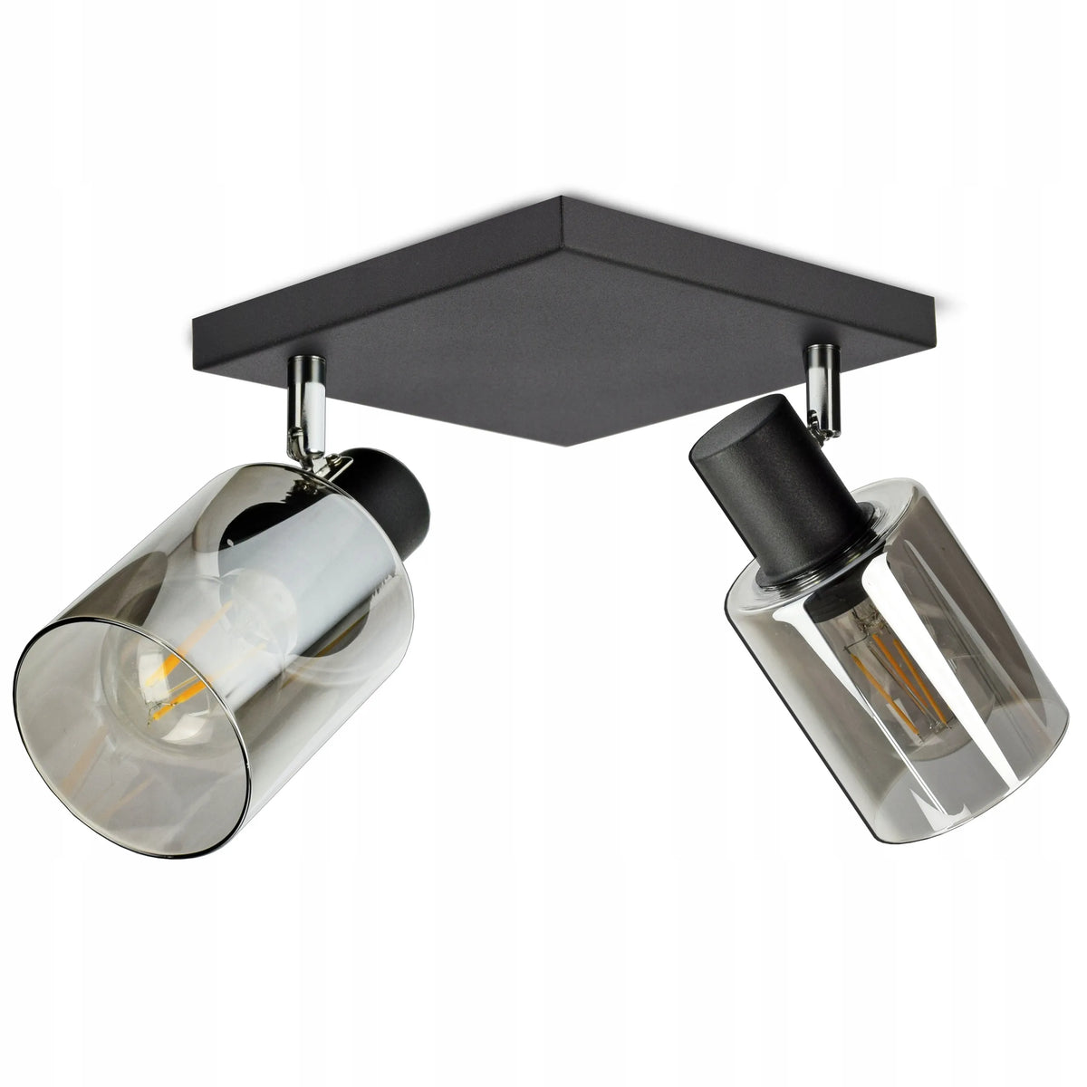 Pakabinamas lubinis šviestuvas, juodas stiklinis šviestuvas „Glass Tube“ 535-AG2 LED E27