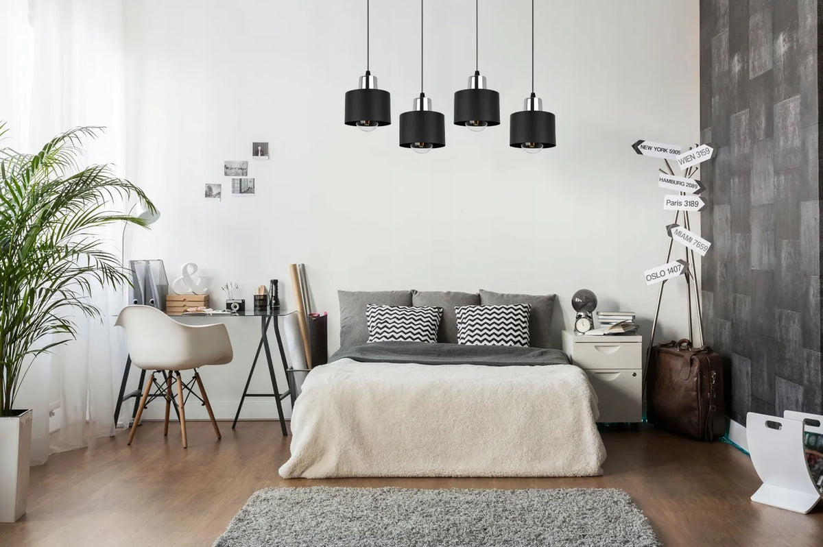 PAKABINAMAS LUBINIS ŠVIESTUVAS, JUODAS ŠVIESTUVAS SU JUOSTA IR GAUBTAIS, LOFT STILIAUS, VIRTUVEI IR SVETAINEI