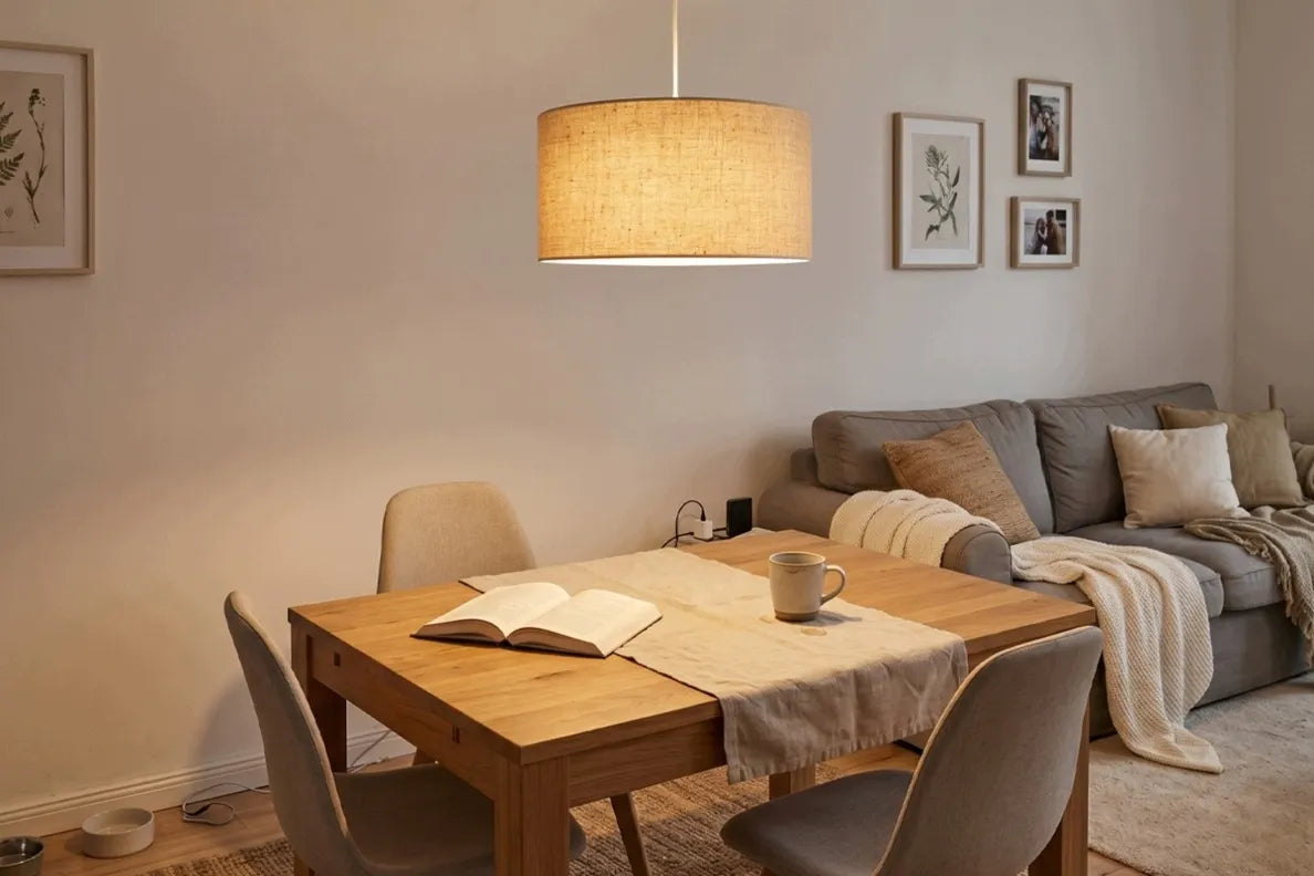 PAKABINAMAS LUBINIS ŠVIESTUVAS „JUTA“ SU DŽIUTO GAUBTU, BOHO, SMĖLIO SPALVOS, MIEGAMAJAM