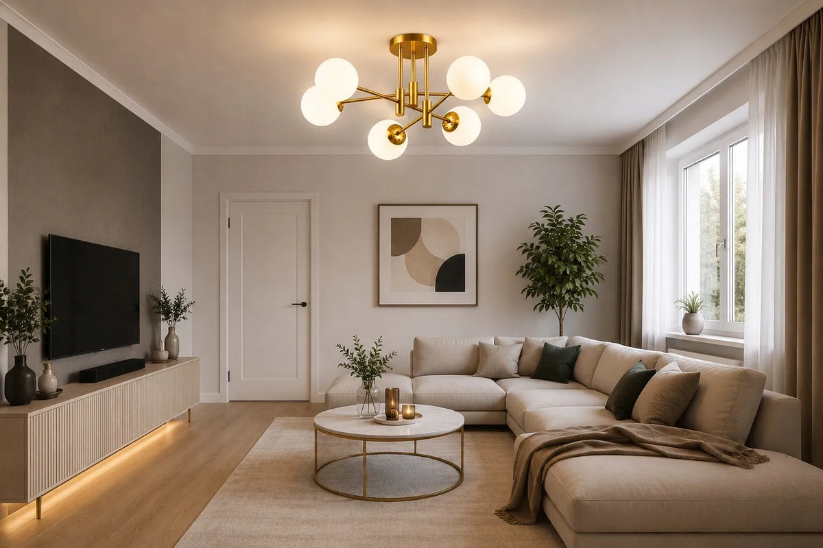 Pakabinamas lubinis šviestuvas Krislamp DORADO, 6 gaubtai, E27