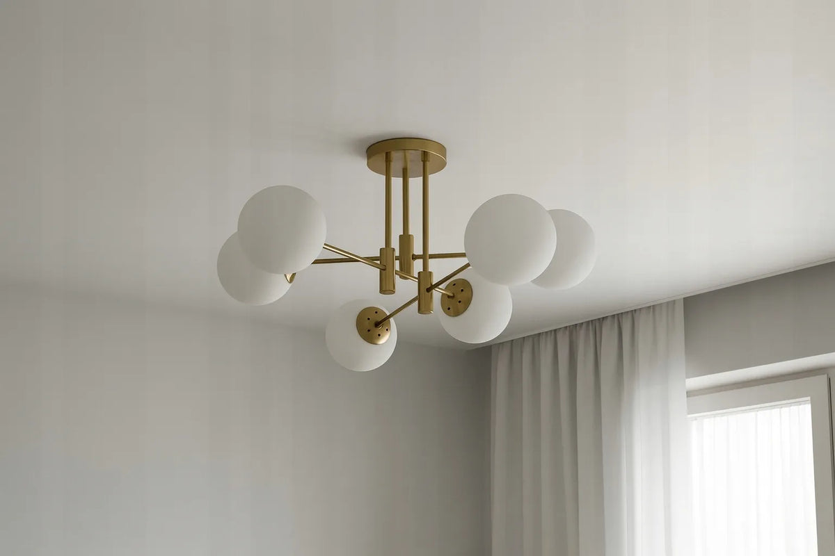 Pakabinamas lubinis šviestuvas Krislamp DORADO, 6 gaubtai, E27
