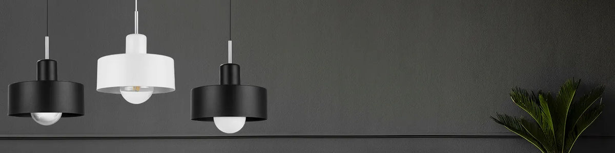 Pakabinamas lubinis šviestuvas „Light Home Barcelona“ – juodas ir baltas, 2 šviesos taškai, modernus lofto stilius