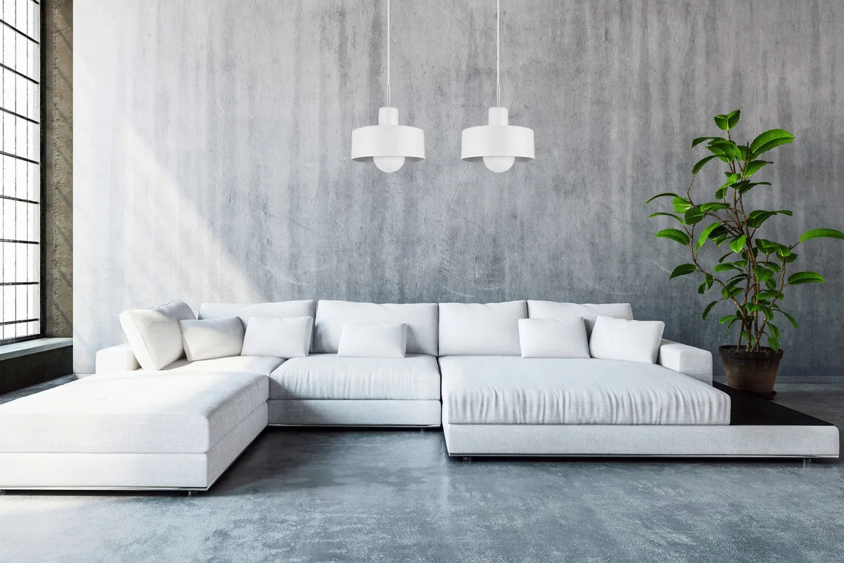 Pakabinamas lubinis šviestuvas „Light Home Barcelona“ – juodas ir baltas, 2 šviesos taškai, modernus lofto stilius