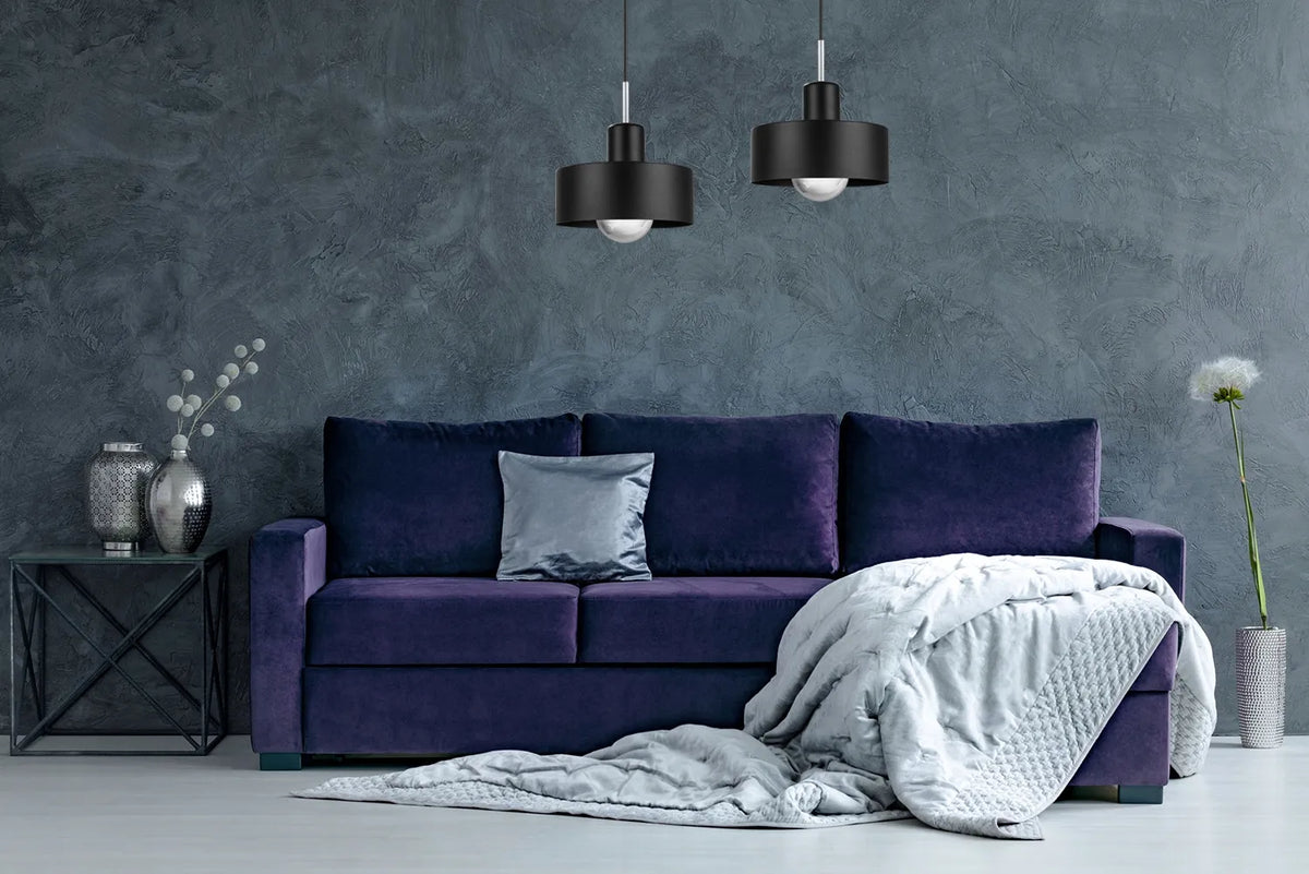 Pakabinamas lubinis šviestuvas „Light Home Barcelona“ – juodas ir baltas, 2 šviesos taškai, modernus lofto stilius