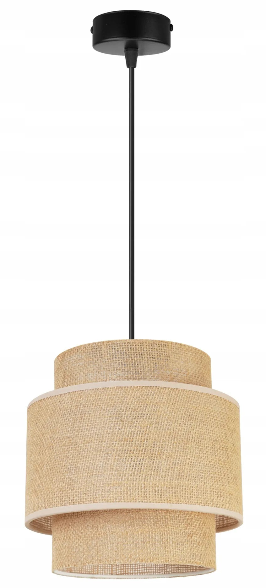 Pakabinamas lubinis šviestuvas Light Home BOHO 2459/1, viengubas, apvalus džiuto efekto gaubtas