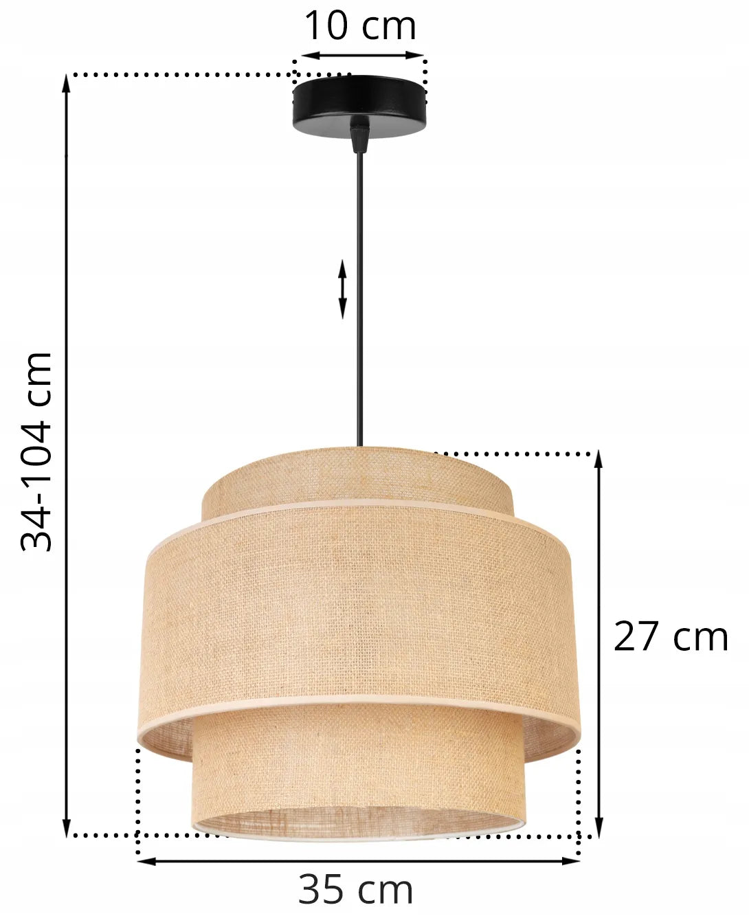 Pakabinamas lubinis šviestuvas „Light Home“ BOHO su džiuto gaubtu svetainei, valgomajam ir kambariui