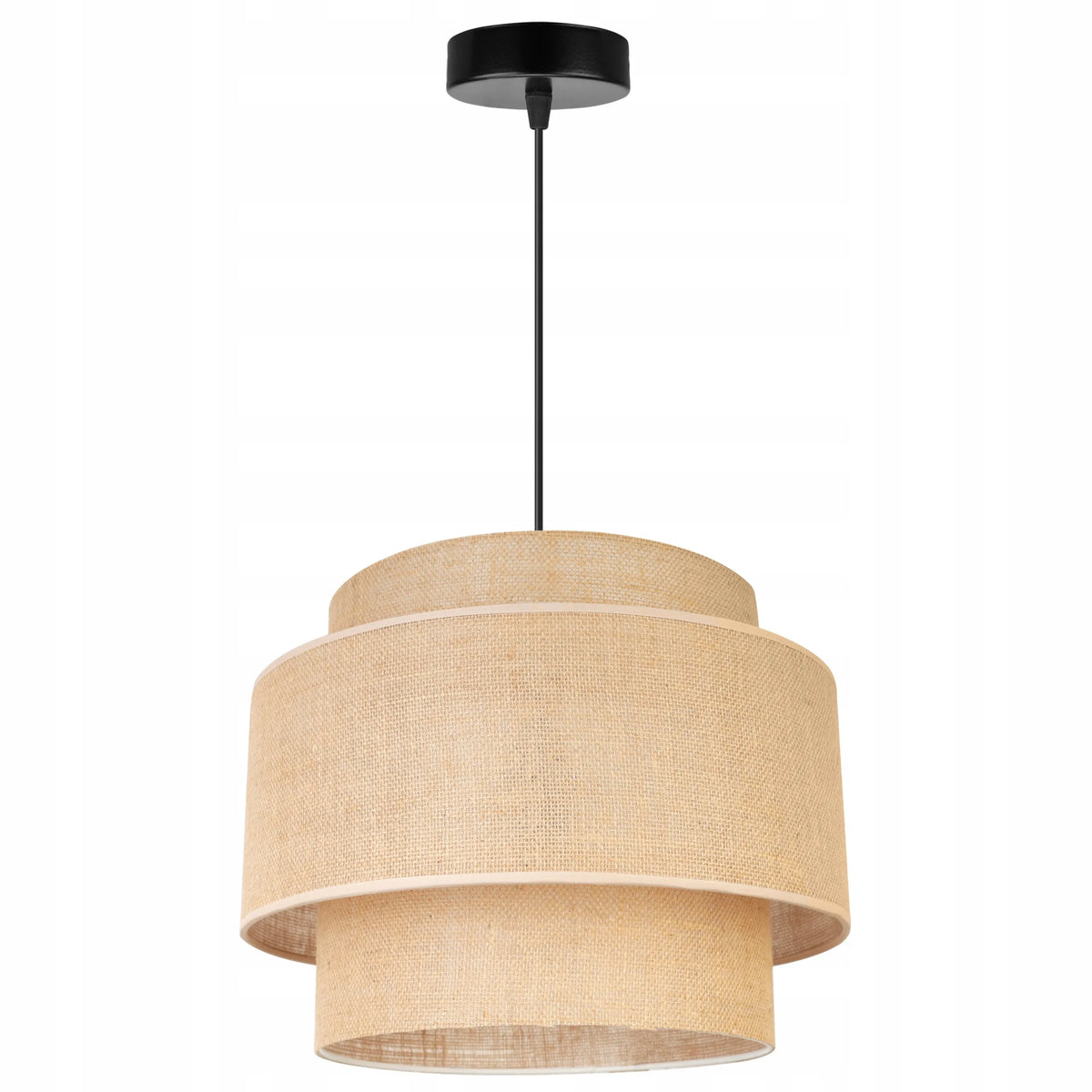 Pakabinamas lubinis šviestuvas „Light Home“ BOHO su džiuto gaubtu svetainei, valgomajam ir kambariui