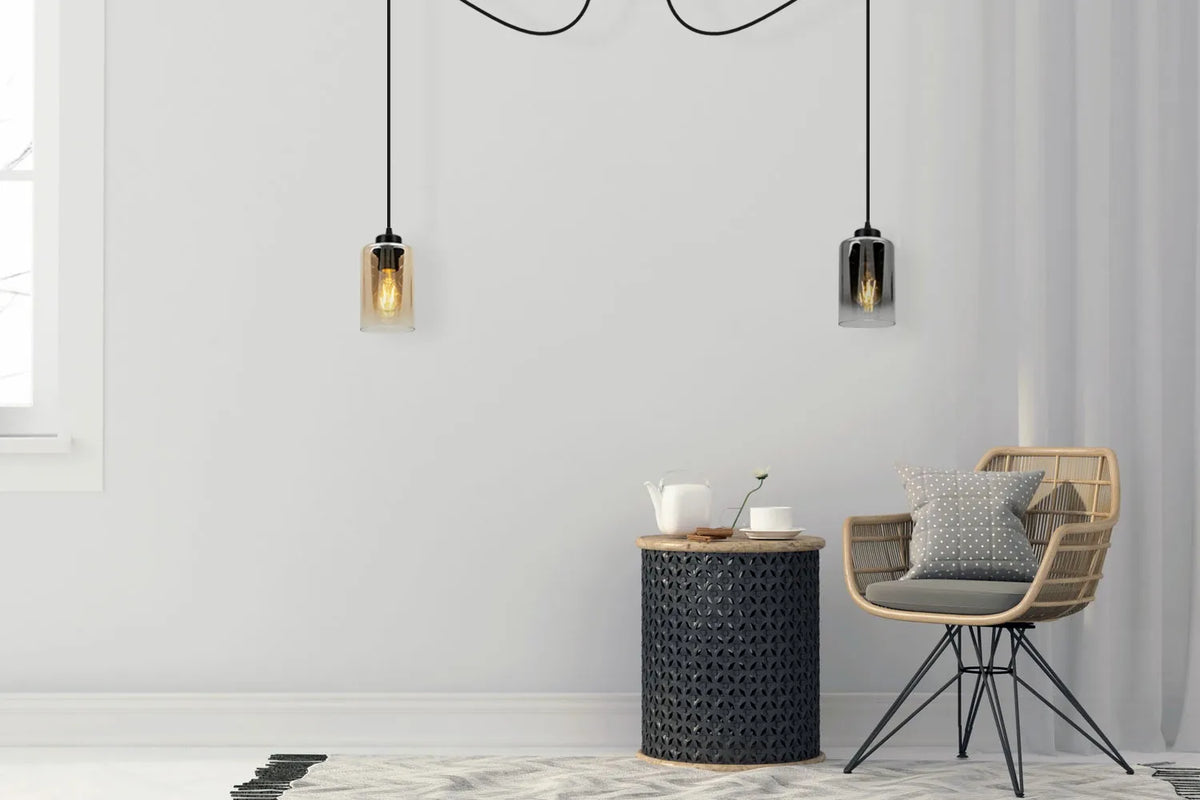 PAKABINAMAS LUBINIS ŠVIESTUVAS LIGHT HOME HELLA, 1 STIKLINIS GRAFITINIS GAUBTAS, JUODAS LOFT
