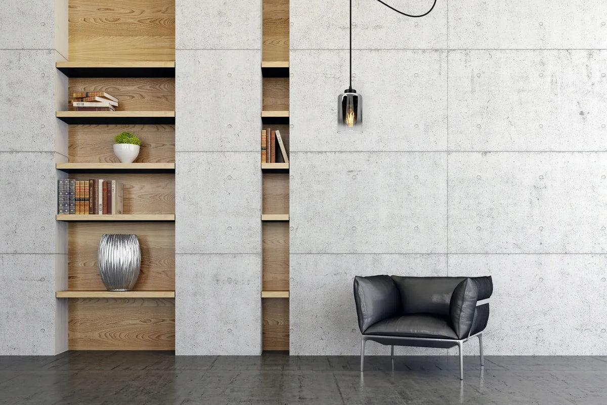 PAKABINAMAS LUBINIS ŠVIESTUVAS LIGHT HOME HELLA, 1 STIKLINIS GRAFITINIS GAUBTAS, JUODAS LOFT