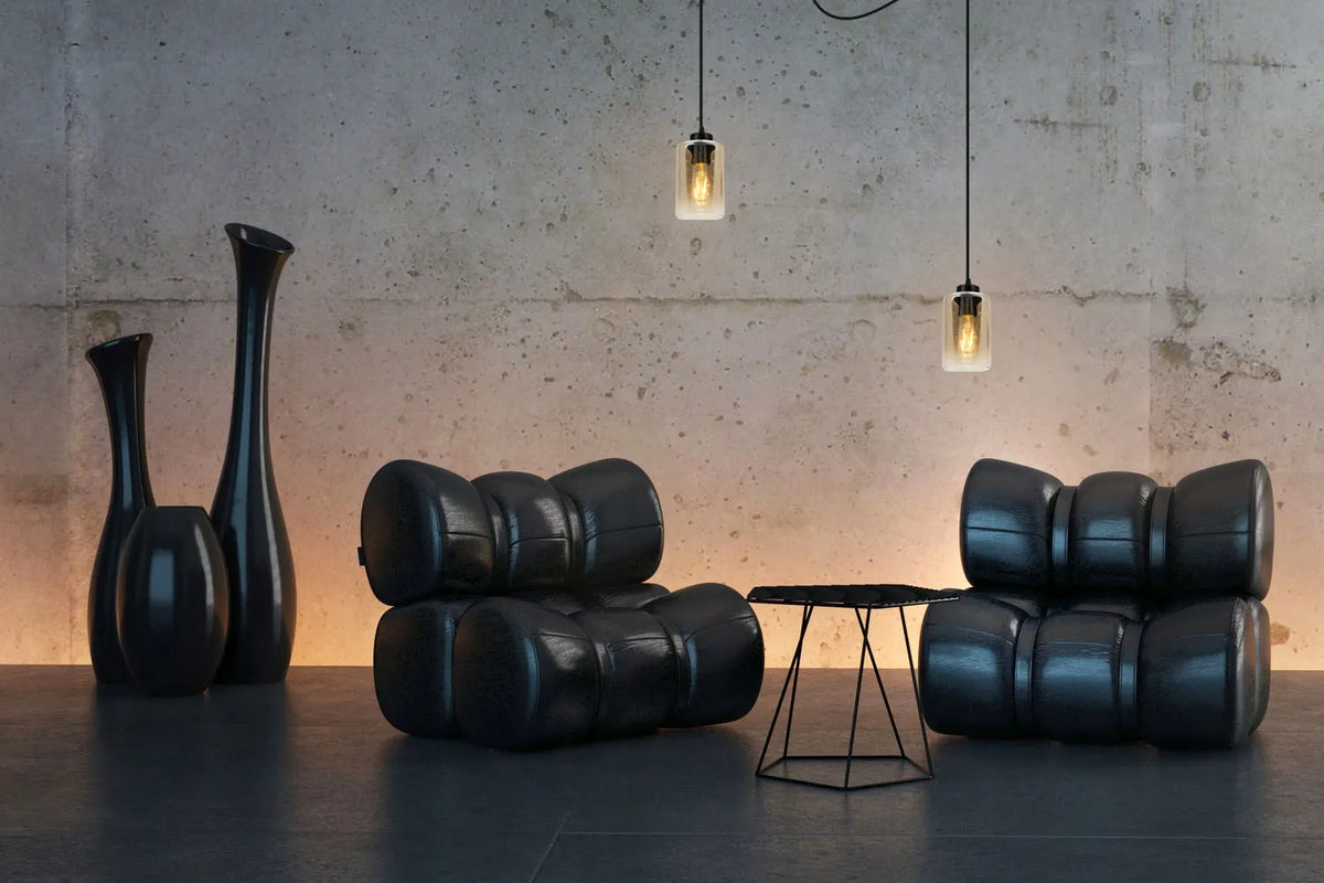 PAKABINAMAS LUBINIS ŠVIESTUVAS LIGHT HOME HELLA, 1 STIKLINIS GRAFITINIS GAUBTAS, JUODAS LOFT